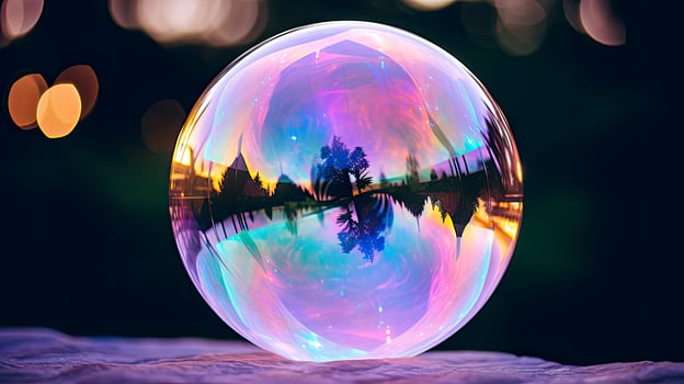 AI generated Bubble with beautiful bokeh background photo