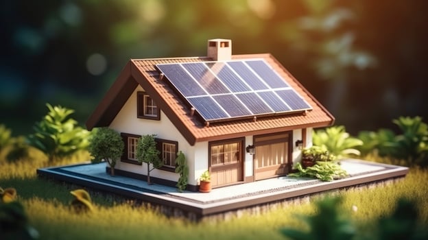 AI generated Modern eco friendly model house photo