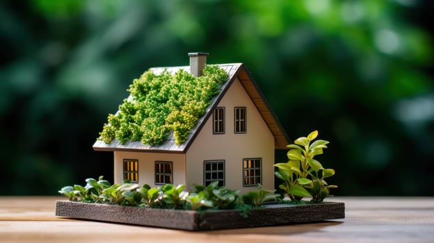 AI generated Modern eco friendly model house photo