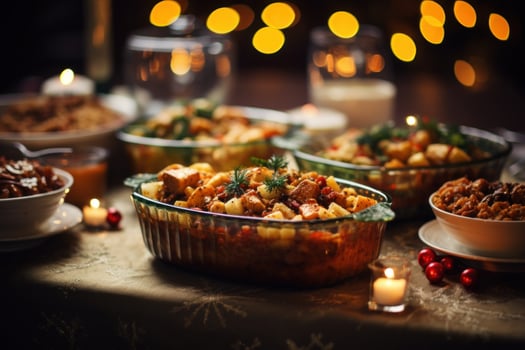 AI generated Christmas Dinner - Generative AI photo