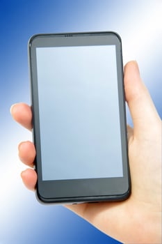 smartphone on blue photo