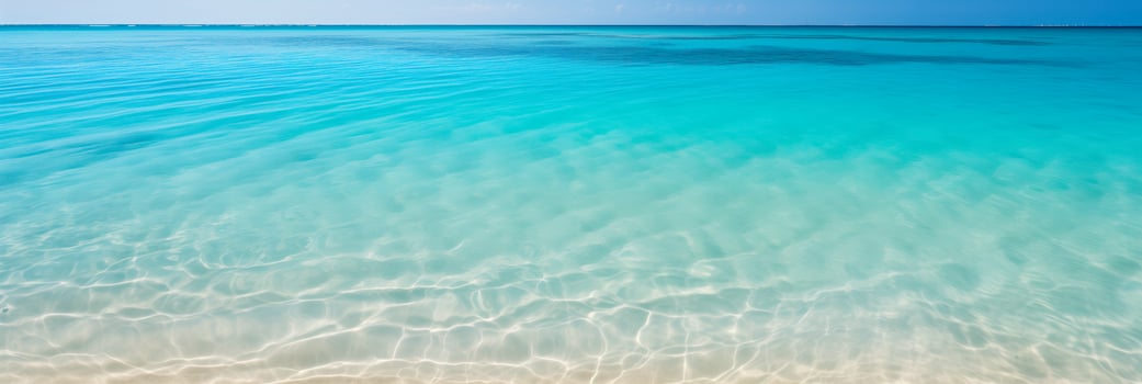 AI generated Birds Eye View of an Isolated Sandbar Amidst Crystal Clear Turquoise Waters with Space for Text photo