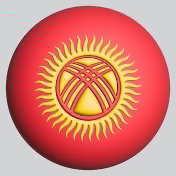 3D Flag of Kyrgyzstan on circle photo