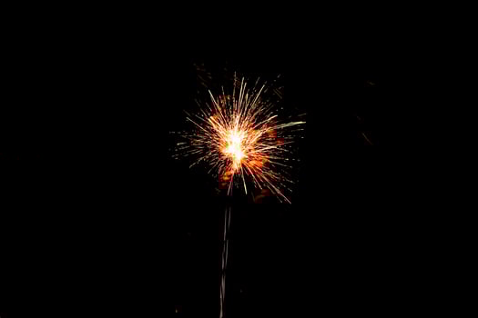 Small Orange Firework Lights Night photo