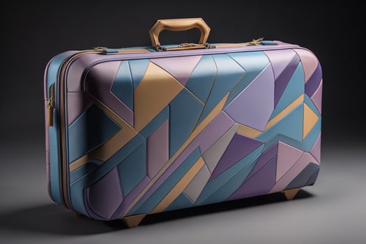 AI generated Luxury travel suitcase on a gray background. generative ai photo