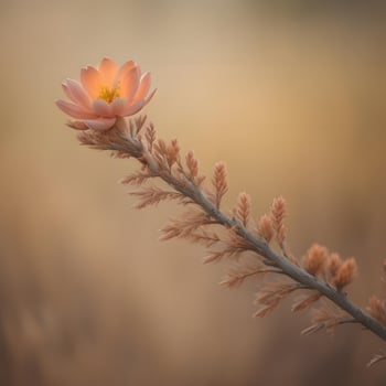 AI generated beautiful flower in the morning light, soft focus and blur background. generative ai photo