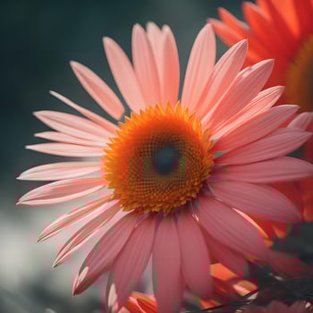 AI generated Close up of a pink daisy with a blurred background. Shallow depth of field. generative ai photo