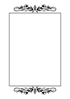 Vintage border and frame ornament. Classic swirl divider motif. Hand drawn vector illustration. Element for decorative frame, template, page, paper, greeting cards, certificate. photo