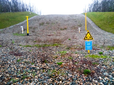A clearing in the forest for the gas pipeline photo