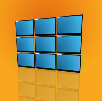 TV screens closeup photo