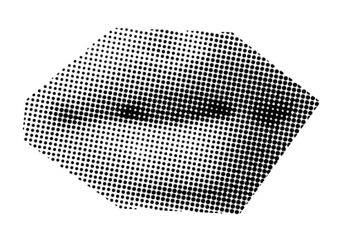 Mouth and lips, smile, tongue, dots Punk y2k black and white collage elements photo