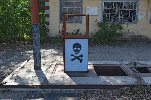 The old thrown gas station photo