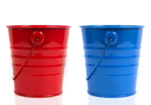 buckets on white photo