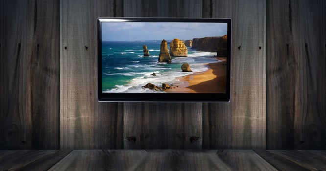 wooden texture with tv photo