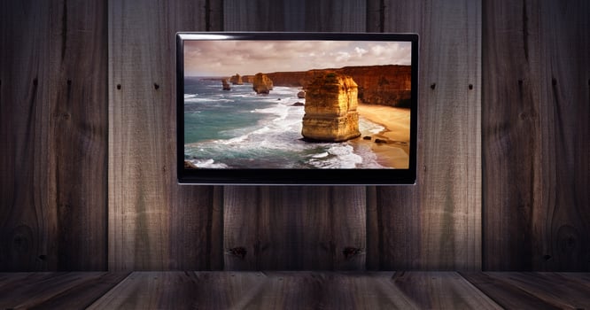 wooden texture with tv photo