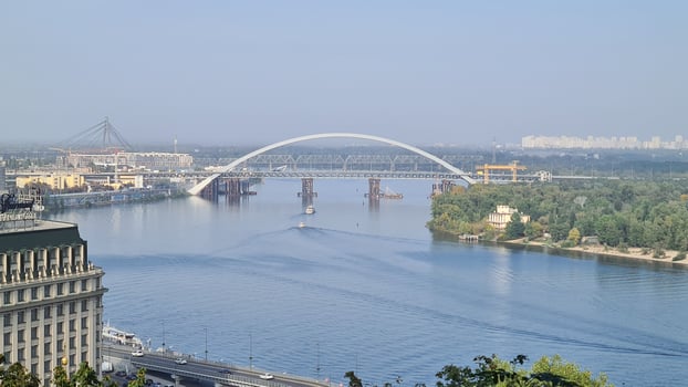 Panorama of the Dnieper River, A walk around Kiev, the capital of Ukraine photo