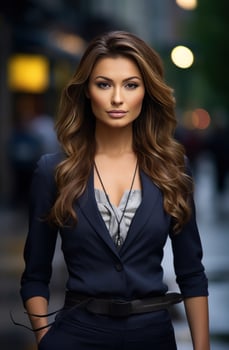 AI generated news reporter standing in an urban city photo