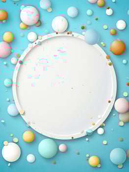 AI generated White circle rounded on the blue background AI Generative photo