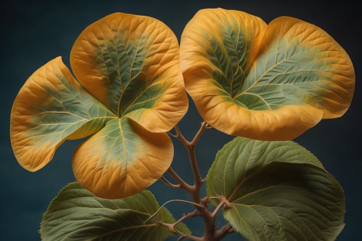 AI generated Tropical leaves of monstera on a solid color background. ai generative photo