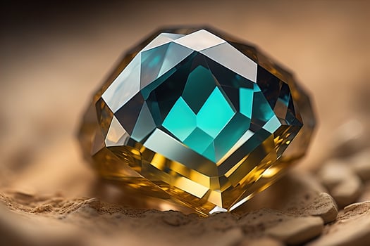 AI generated Brilliant multicolored sapphire on a surface. ai generative photo