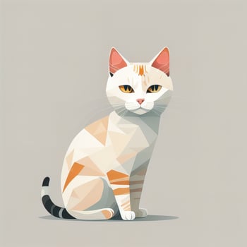 AI generated Vector illustration of a cute cat in a polygonal style. generative ai photo