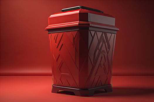 AI generated Garbage can on a colorful wall background, vintage color tone style. ai generative photo