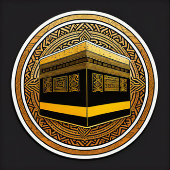 AI generated Kaaba icon on a black background. Vector illustration. generative ai photo