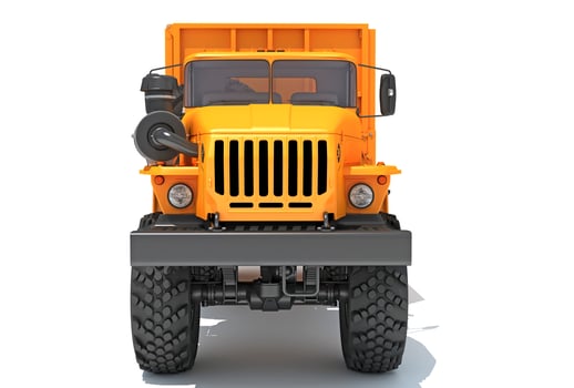 Off Road Truck 6x6 Vehicle 3D Rendering on White Background photo