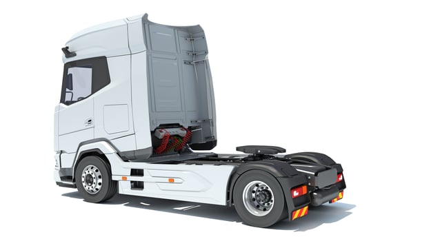Semi Truck 3D rendering on white background photo