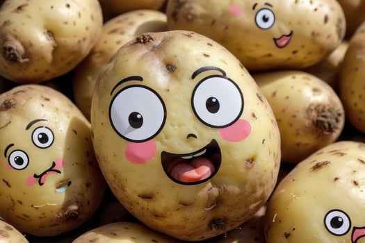 funny potato with face sticker photo