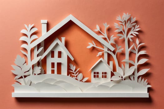 home still life paper cut concept photo