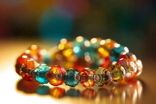 AI generated Glass beads bracelet. Generate ai photo