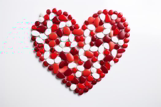 AI generated Small Heart tablet and pills. Generate Ai photo