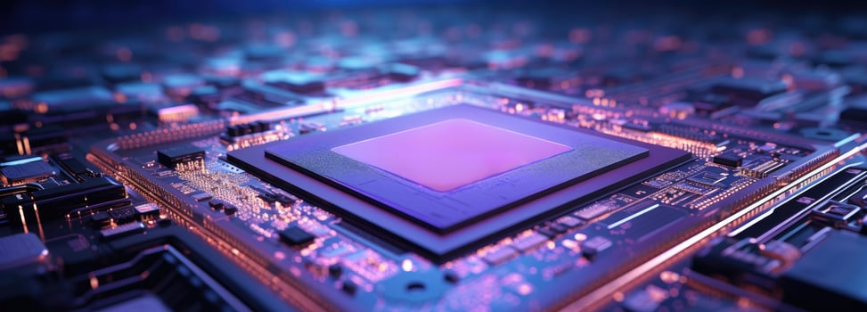AI generated a computer chip on top of a circuit board photo