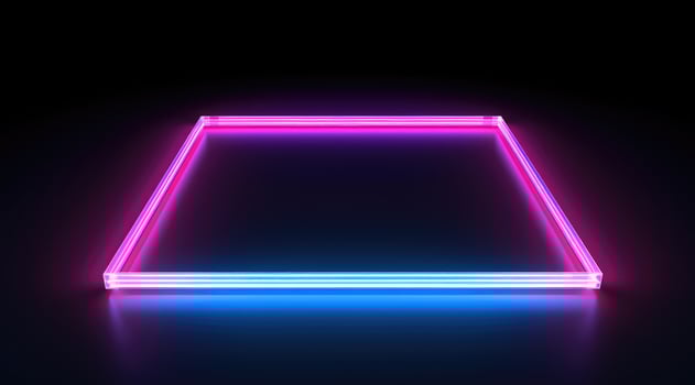 AI generated a glowing square on a dark background photo