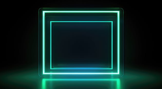 AI generated a glowing square on a dark background photo