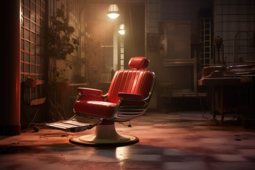 AI generated flora med spa room portrait of a salon chair photo