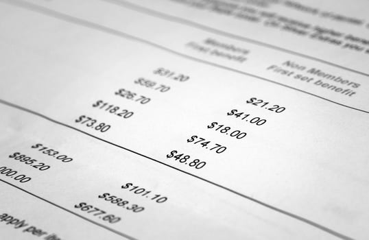 Medical insurance bill and the invoice photo