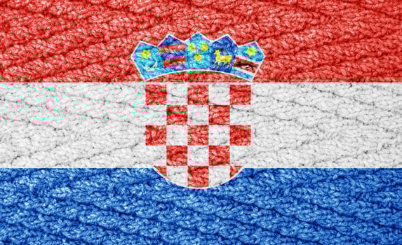 Flag on the knitted surface photo