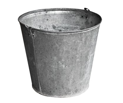 Old metal bucket isolated on white photo