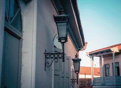 Old lamps in Signaghi town.Georgia photo
