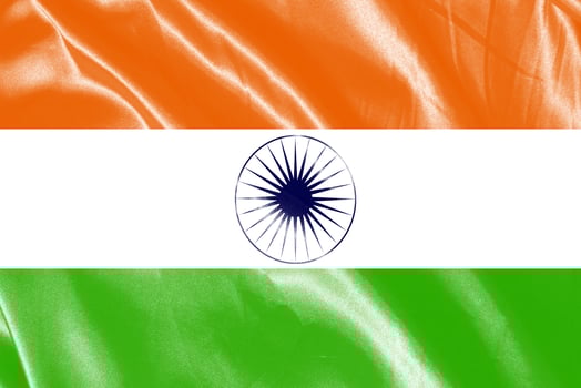 Flag painted on the silk background photo