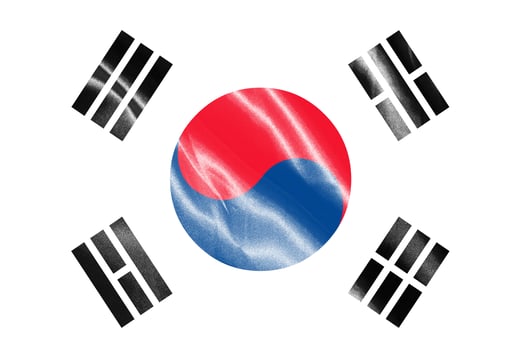 Flag painted on the silk background photo