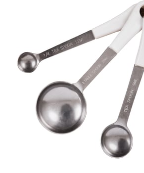 Tea spoons on the white photo