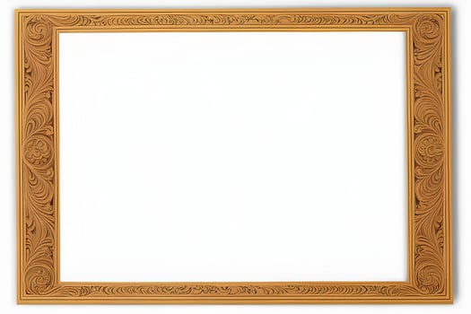 AI generated Wooden Frame With Beautiful Carved Illustrations photo
