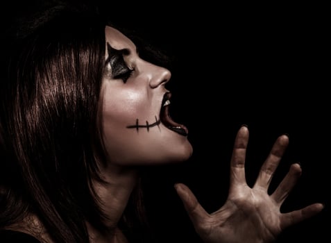 Scary witch yelling photo