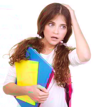 Confused school girl photo