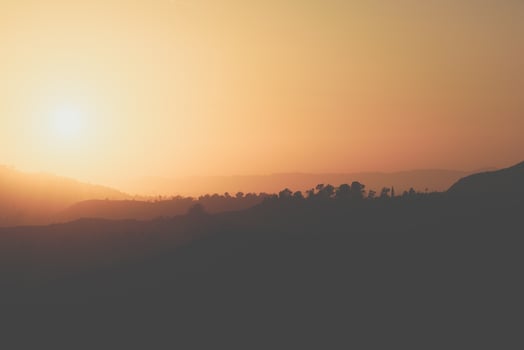 Hazy sunset over Los Angeles photo
