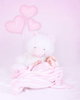 Little baby in bedroom photo