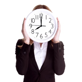 Punctual worker concept photo
